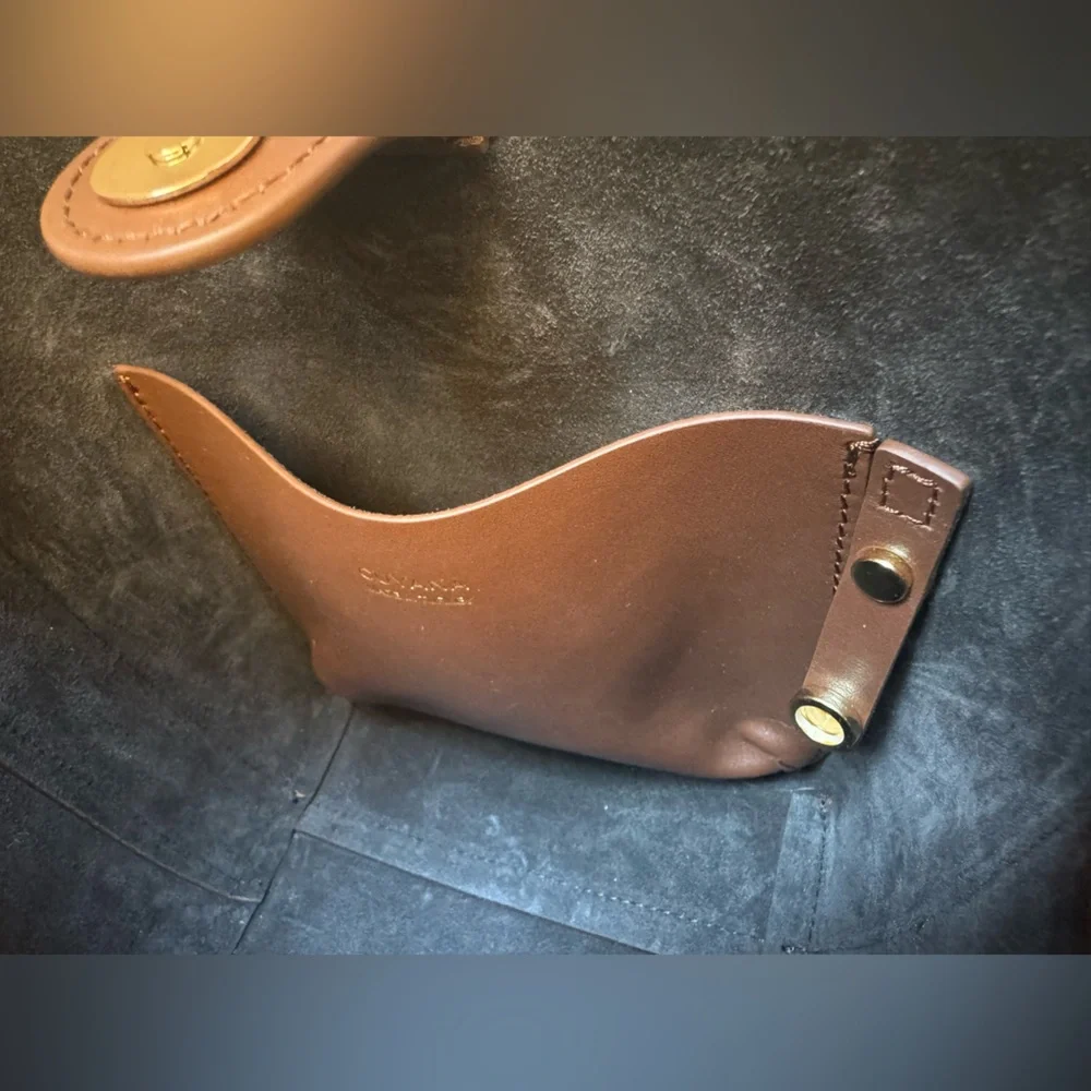 CUYANA Mini Linea Bucket Bag in Dark Chestnut Smooth Leather - Picture 9 of 9